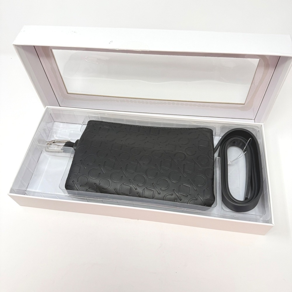 Calvin‎ Klein Black Embossed Monogram Belt Bag Fanny Pack L/XL 10KA020003 NEW